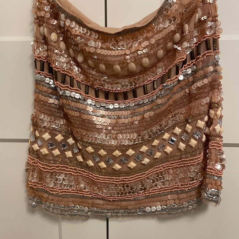 Blush beaded skirt